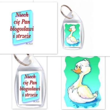 Brelok plastik - Niech cię Pan - Kaczka 