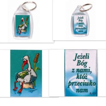 Brelok plastik - Jeżeli Bóg - Bocian 