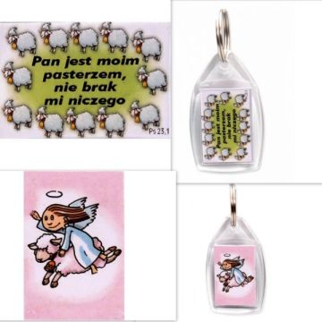 Brelok plastik - Pan jest pasterzem - Aniołek