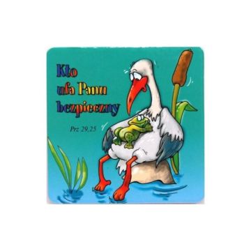Podstawka korkowa - Kto ufa Panu - bocian 