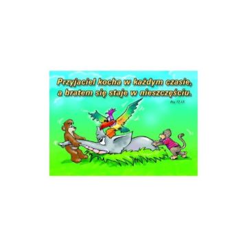 Naklejka prostokąt - Przyjaciel kocha - słonik
