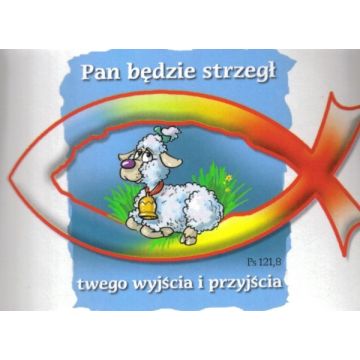Naklejka prostokąt - Pan będzie strzegł - rybka