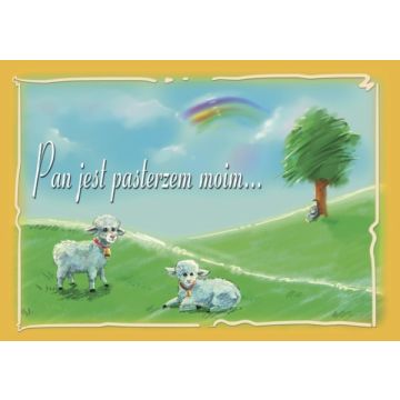 Kartka promise - Pan jest pasterzem - owieczki