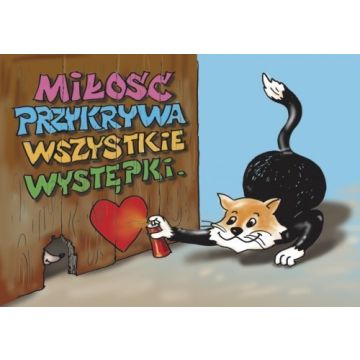 Kartka promise - Miłość przykrywa - kotek