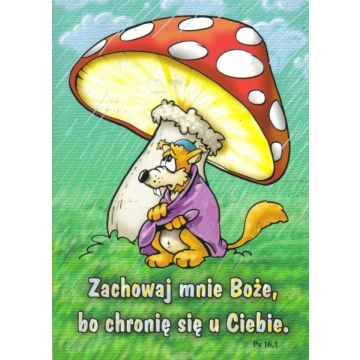Kartka promise - Zachowaj mnie Boże - grzybek