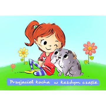 Kartka promise - Przyjaciel kocha - dziewczynka