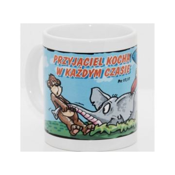 Kubek ceramiczny - Przyjaciel kocha - słonik