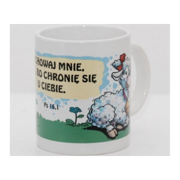 Kubek ceramiczny - Zachowaj mnie Boże - owca