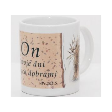 Kubek ceramiczny - Bóg twoje dni nasyca dobrami