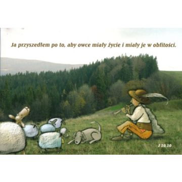 Naklejka prostokąt - Ja przyszedłem - łąka