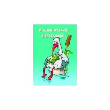 Naklejka prostokąt - Miłujcie - bocian