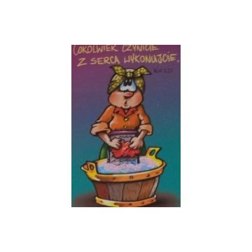 Naklejka prostokąt - Cokolwiek czynicie - praczka