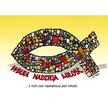 Kartka promise - Wiara nadzieja miłość - rybka