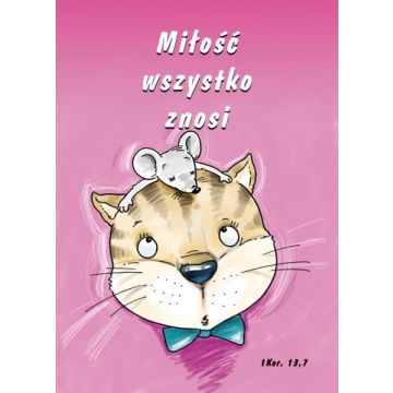 Kartka promise - Miłość wszystko znosi - kotek