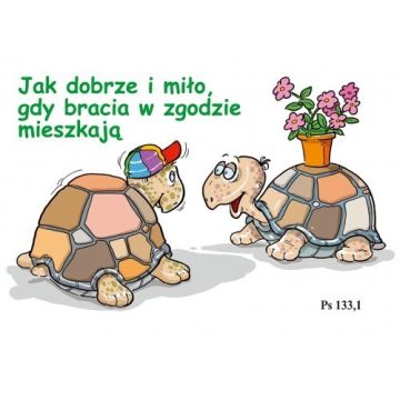 Kartka promise - Jak dobrze i miło gdy - żółwiki