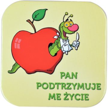 Podstawka korkowa - Pan podtrzymuje jabłko