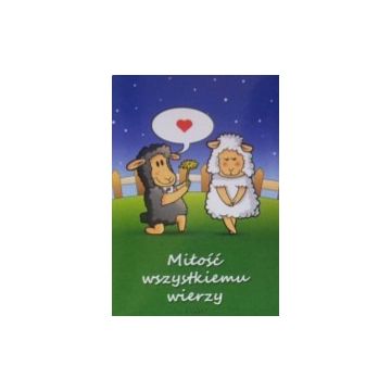 Naklejka prostokąt - Miłość wszystkiemu wierzy
