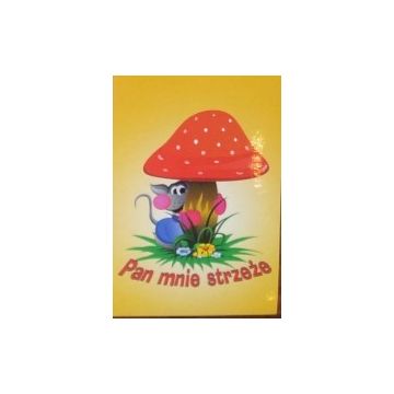 Naklejka prostokąt - Pan mnie strzeże - grzybek