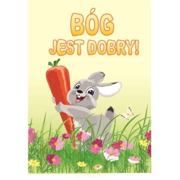 Kartka promise - Bóg jest dobry - zajączek