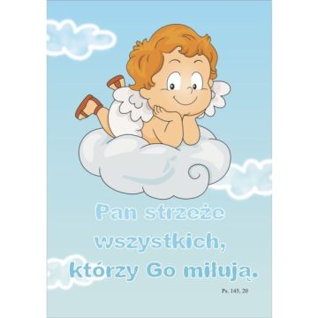 Kartka promise - Pan strzeże wszystkich - aniołek