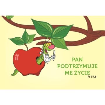 Kartka promise - Pan podtrzymuje - jabłko