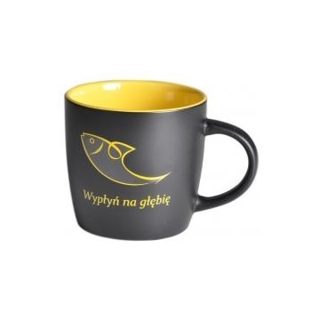 Kubek matowy - wypłyń na głębię - rybka - żółty