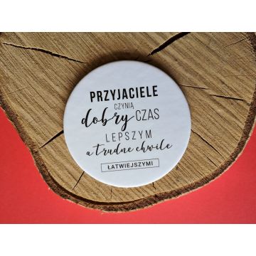 Podkładka korkowa okrągła - Przyjaciele czynią