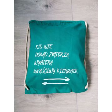 Plecak płócienny - Kto wie dokąd - turkus