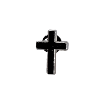Znaczek metalowy - srebrny - Krzyżyk