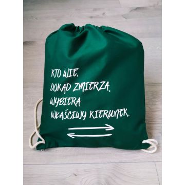 Plecak płócienny - Kto wie dokąd - zielony