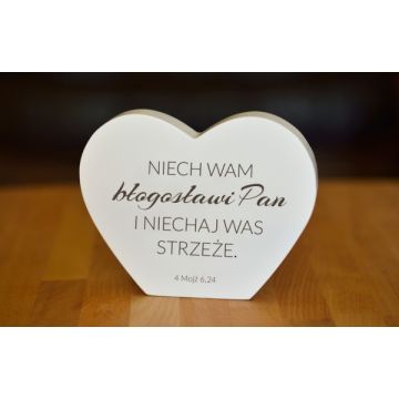 Serce ozdobne z wersetem - Niech wam błogosławi