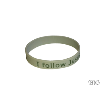 Opaska silikonowa - I follow Jesus - szara