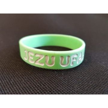 Opaska silikonowa Jezu ufam Tobie mała miętowa