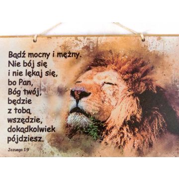 Zawieszka Płytka - Bądź mocny i mężny -sznurek