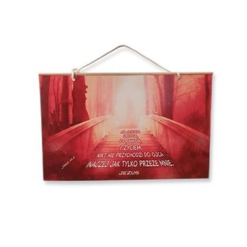 Zawieszka Płytka - Ja jestem drogą-Jezus -sznurek
