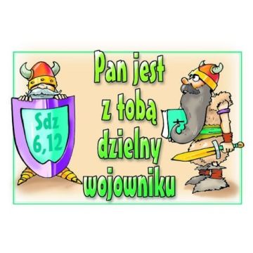 Kartka promise - Pan jest z tobą dzielny wojowniku