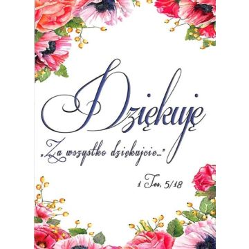 Kartka promise - Dziękuję - kwiaty