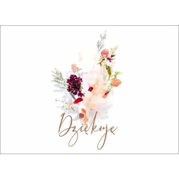 Karnet - Dziekuję - kwiaty