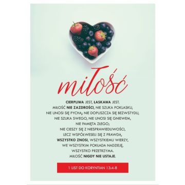 Karnet - Miłość cierpliwa jest -  owoce