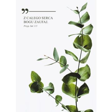 Karnet - Z całego serca Bogu zaufaj -  gałązka