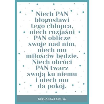 Karnet - Niech Pan błogosławi chłopca - kropki