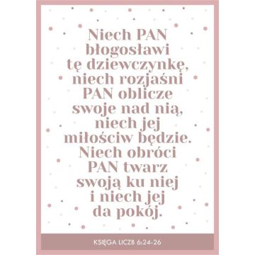 Karnet - Niech Pan błogosławi dziewczynka - kropki