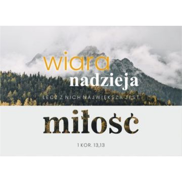 Karnet - wiara nadzieja miłość -  góry