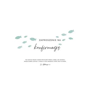 Karnet - Zaproszenie konfirmacja - turkus 1/21 A