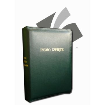 NOWA BIBLIA GDAŃSKA SKÓRA ZAMEK ZIELONA