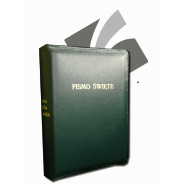 NOWA BIBLIA GDAŃSKA SKÓRA ZAMEK ZIELONA wycięcia