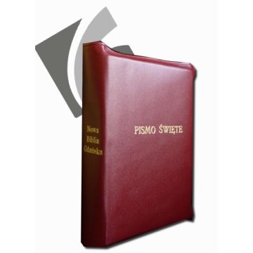 Nowa Biblia Gdańska skóra zamek czerwona wyc.