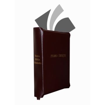 Nowa Biblia gdańska skóra zamek brązowa wycięcia
