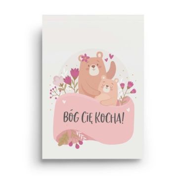 Notesik A6 - Bóg cię kocha - misiu