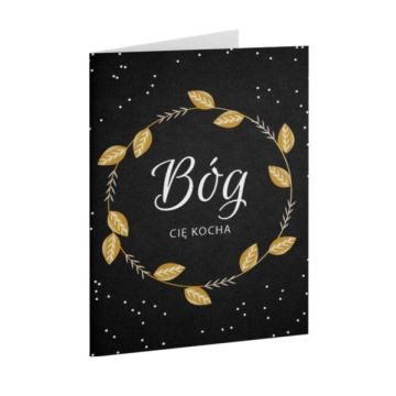 A Kartka składana - Bóg Cię kocha - złocona